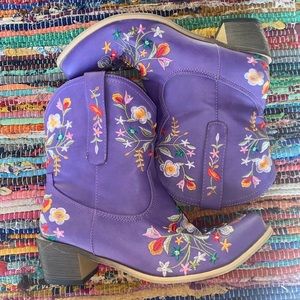 Floral Embroidered Short Cowboy Boots (Taylor Swift Eras Tour Inspired)